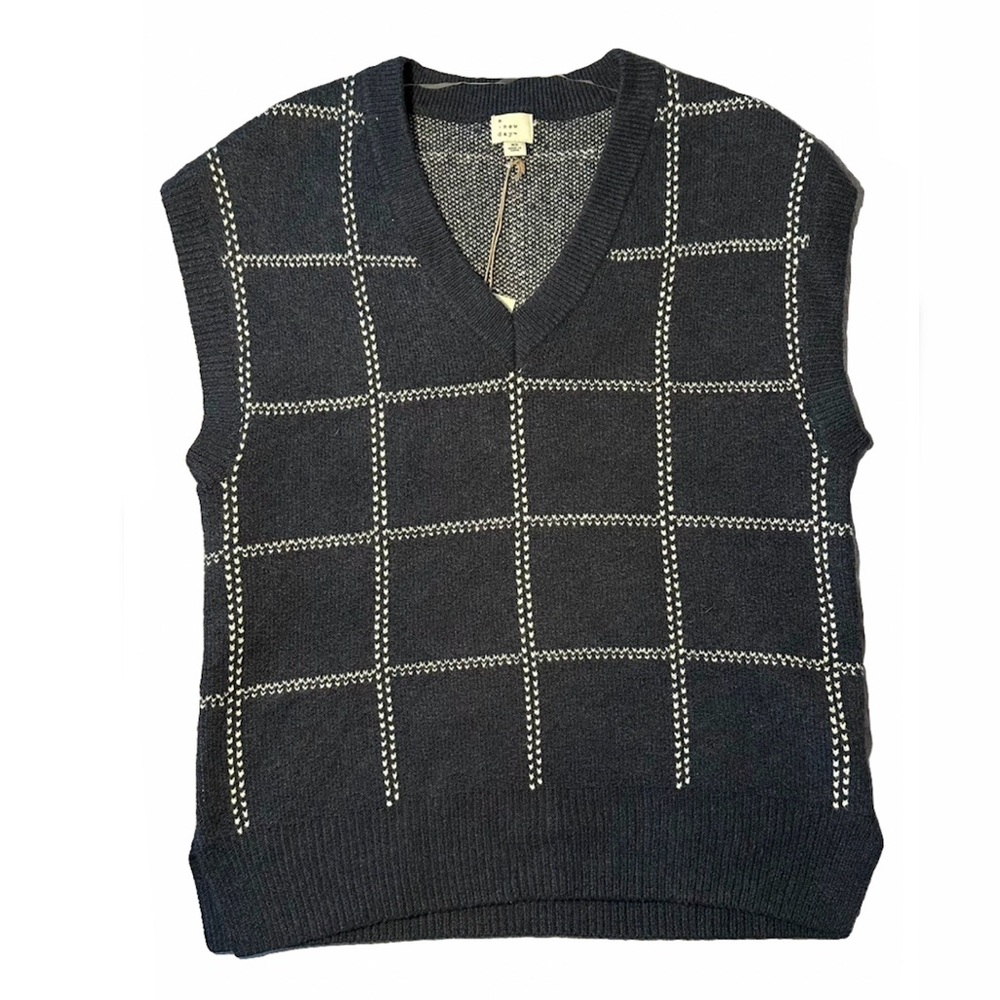 Oversized Navy Blue Sweater Vest